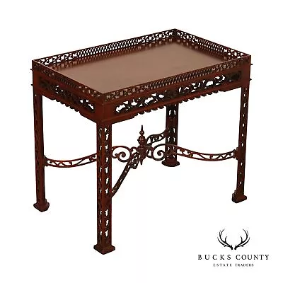 Chinese Chippendale Style Carved Mahogany Tea Table • $1495