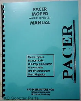 Marina Mobili Pacer Moped Service Manual 1970s • $14.99