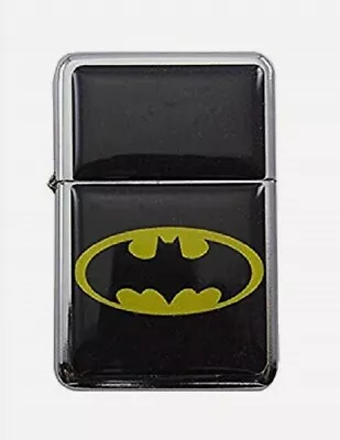 Batman Logo Flip Top Lighter Oil Chrome Refillable Cigar Cigarette W Insert • $12.95