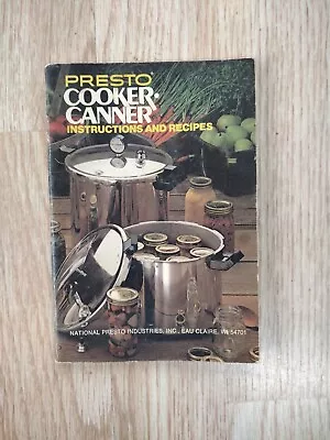 Vintage 1978 Presto Cooker Canner Instructions And Recipes • $10