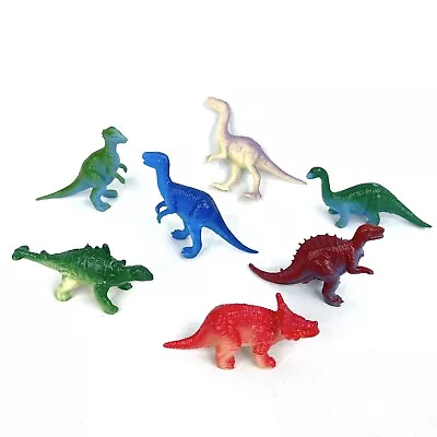 Lot 7x Vintage Jaru Dinosaurs Hard Plastic Dinosaur Toy Mini Figures Cake Topper • $27