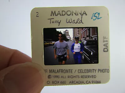 Original Press Photo Slide Negative - Madonna & Tony Ward (Trainer) - 1990 - B • $63.15