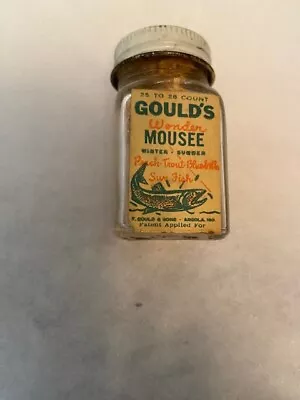 Vintage Glass Bottle Of Goulds Wonder Mousee Fish Bait • $10