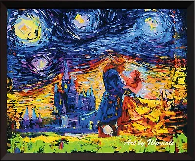 Beauty And The Beast Beauty Beast Van Gogh Starry Night Canvas Wall Decor A001 • $16.99