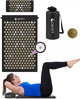 Massage Acupuncture Mat And Pillow SetBack Acupressure Mat For Sciatica Pain Re • $48.61