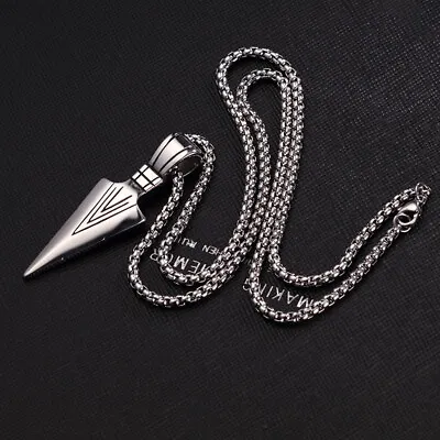  Men's Retro Metal Silver Plated Pendant Necklace Long Neck Chain Punk Jewelry • $2.20