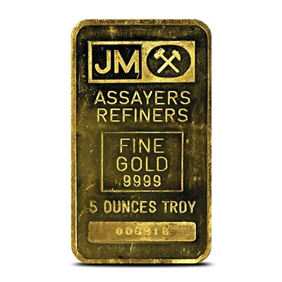 5 Oz Johnson Matthey Gold Bar (Secondary Market) • $12577.49