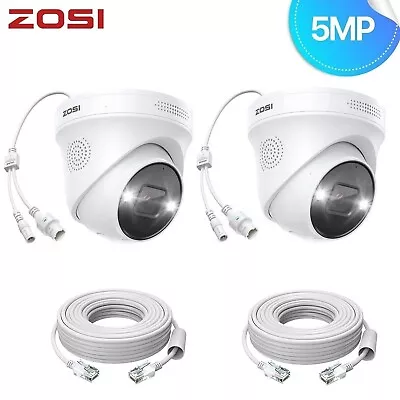 ZOSI 5MP POE IP Camera Audio In Out For CCTV Security System Color Night Vision • £119.99