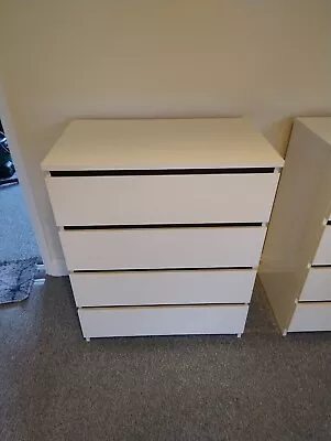 IKEA MALM White Chest Of 4 Drawers 80x100cm - Used • £35