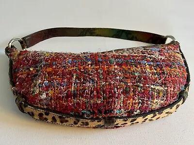 Clever Carriage Company Vintage Handbag Colorful Tweed Snakeskin Leopard EUC • $64.99