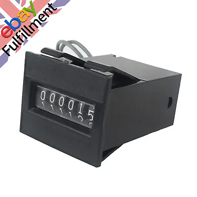 12V DC 6 Digit Impulse Arcade Coin Counter Mechanical Wire Leads Base VDC • £7.76