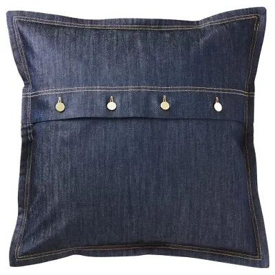 IKEA DENIM JEANS STYLE CUSHION COVER - DARK NAVY - LARGE - 50 X 50cm • £12