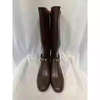 Michael Kors Arley Chocolate Brown Faux Leather Riding Boot Women's US 10 • $150