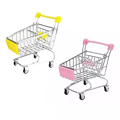 2 Pcs Mini Shopping Cart Supermarket Handcart Shopping Utility Cart Mode Stor... • $15.76