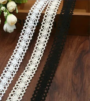 Quality Cotton Lace Trim Ribbon White Or Cream Vintage Rustic Sewing Edge 2cm • £0.99