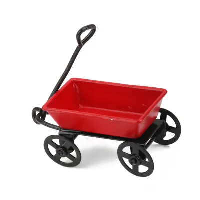 1:12 Scale Dollhouse Miniature Red Iron Trolleys Garden Wheelbarrow Accessories • $8.99