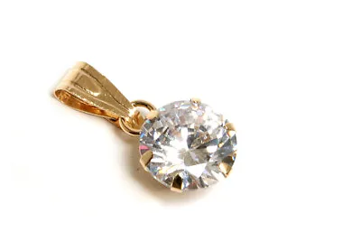 9ct Gold CZ Pendant 6mm Round Necklace No Chain Gift Boxed Made In UK • £17.99