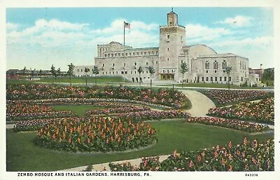Harrisburg Pennsylvania Postcard Zembo Masonic Mosque Hall Masons Fraternal 1920 • $7.64