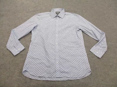 Bonobos Shirt Mens Large 16.5 Blue Polka Dot Wrinkle Free Slim Fit Button Up • $19.97