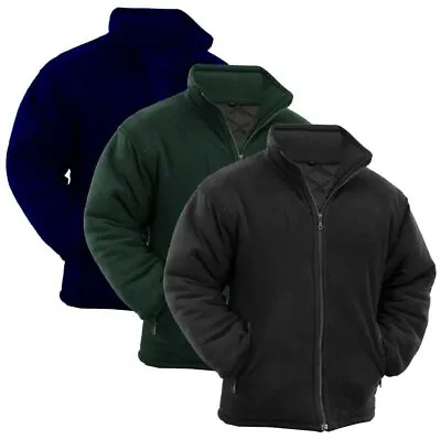Winter Extra Thick Mens Fleece Heavy Duty Work Jacket Padded Anti Pill Full Zip • £24.99