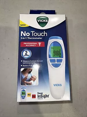 Vicks No Touch 3-in-1 Thermometer Measures Forehead Food Bath Temperatures • $10.79