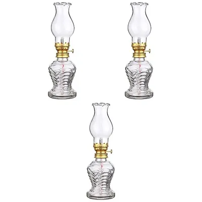 3PCS Outdoor Kerosene Lamp Glass Shade Oil Lamps Indoor Use • £22.78