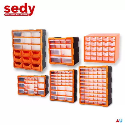 $27.99 • Buy Storage Bin Part Organiser Drawers Cabinet Tool Box Chest Plastic With Dividers