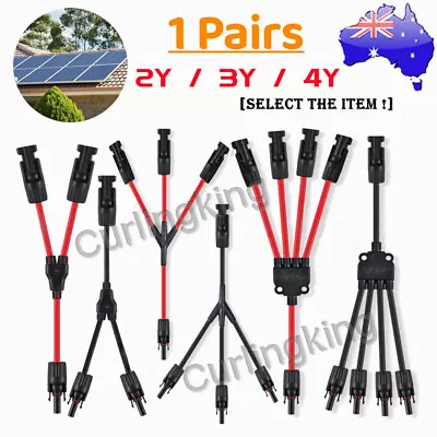 Solar Panel Y Branch Parallel Connectors Adapter Cable Wire Connection Extension • $18.79