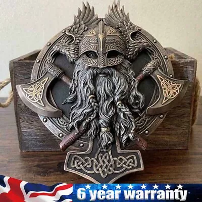 Viking Berserker Double Plaque Resin For Pub Bar Decor Hanging Ornament Statue • £14.97