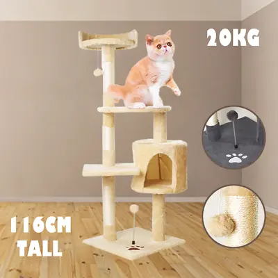 $44.49 • Buy 116CM Cat Tree Scratching Post Scratcher Furniture Condo Tower House Trees Wood