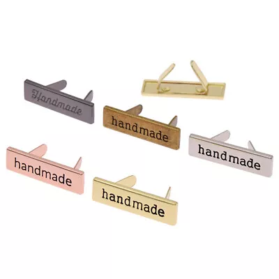 10pcs Rectangle Metal Handmade Garment Labels Tags For Clothes Bag Sewing Label • $5.21