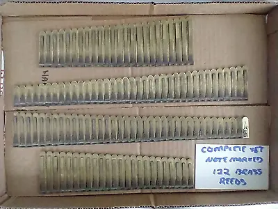 Complete 122 Antique Brass Reed Set From Early Pump Organ Collated & Note Marked • $109