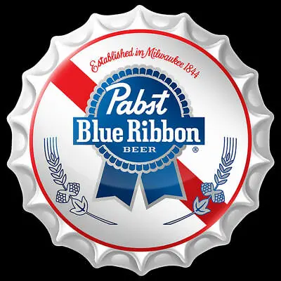 Pabst Blue Ribbon Bottle Cap Vinyl Decal Sticker Waterproof • $9.95