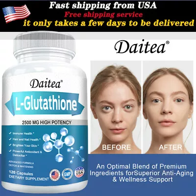 L-Glutathione Capsules 2500MG Natural Anti-Aging Skin Whitening Caps • $12.25