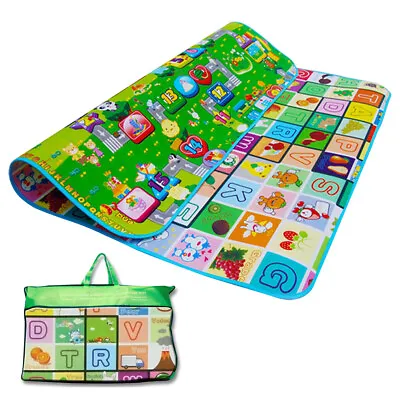 £14.75 • Buy Kids Crawling Soft Foam Educational Game Play Mat Picnic 2 Side Carpet 200x180cm