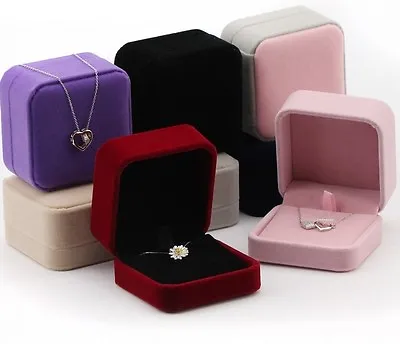 Deluxe Classic VELVET Necklace Pendant Earrings Presentation Jewelry Gift Box • $7.95