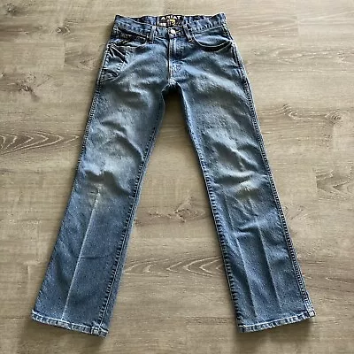 Ariat Jeans Mens 28x32 Rebar M4 Low Rise Boot Blue Denim Medium Cowboy Western • $23.95