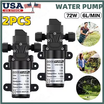 12V Water Pump 130PSI Self Priming Pump Diaphragm High Pressure Automatic Switch • $19.99