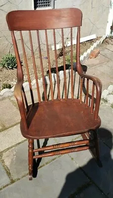 Rare Antique S. Bent Brothers Wooden Rocking Chair • $349.93