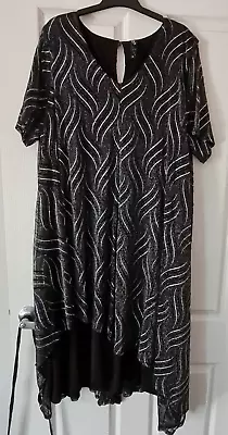 Taking Shape  Dress - 'Last Dance' - Black & Silver -A-Line -  Size 16 • $39.95