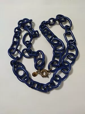 J Crew Blue Plastic Link Chain Necklace Jcrew • $15