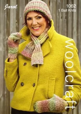 KNITTING PATTERN For WOMENS Ladies RIBBED CRAVAT SCARF & MITTS • £4.99