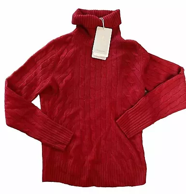 N. Peal 100% Organic Cashmere Sweater Red Women’s Small NEW With Tags • $89.99