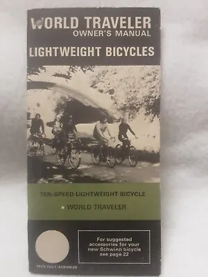 Schwinn World Traveler Bicycle Owner's Manual Vintage 1972 • $7.50