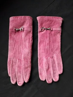 Accessorize Pink Suede Ladies Gloves Small • £6