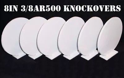 8in AR500 Knock-over Shooting Targets - 3/8 Rifle Targets - 6pc Steel Target Set • $189.99
