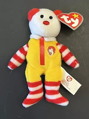 RARE Ty 2004 TEENIE Beanie Babies Ronald McDonald The Bear 25 Years Of Happiness • $11