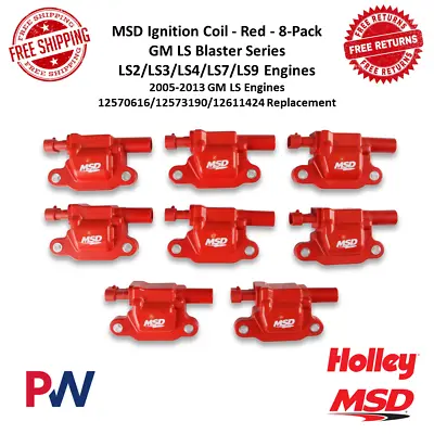 MSD GM LS Blaster Ignition Coil Red 8-Pack Replacement For Chevy GMC Pontiac • $690.75