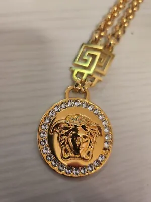 VERSACE Greca Medusa Necklace Chain Gold Men's Authentic • $619.99