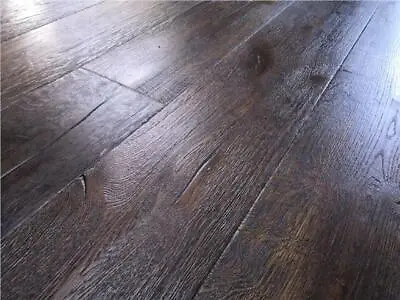 Sample: Engineered Oak Antique Black Oiled Hard Wax Wood Flooring - 15x4x220mm • £0.99